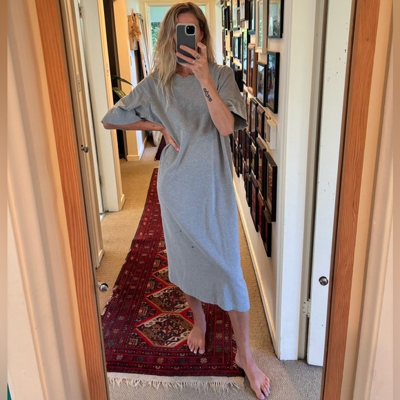 Mother of Pearl No Frills Grey Organic Cotton T Shirt Jersey Maxi Midi Dress - Picture 10 of 10